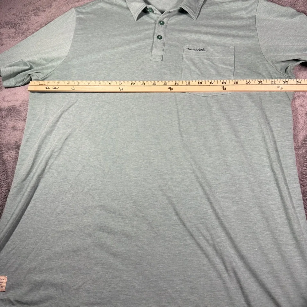 TravisMathew Mens XL Golf Polo Shirt Sage Green Heathered Short Sleeve Pocket